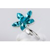 Anillo Swarovski Flor Turquesa