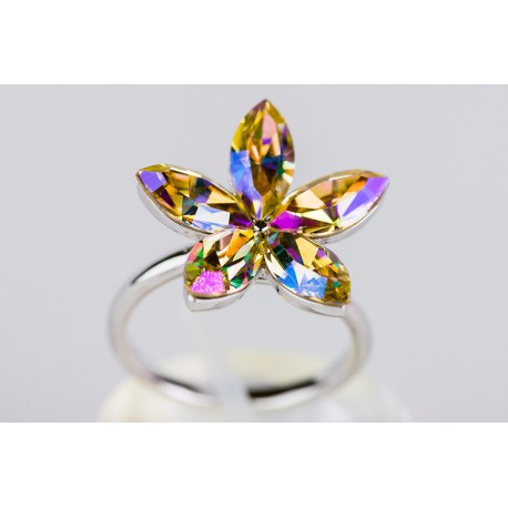 Anillo Swarovski Flor Luminus Green