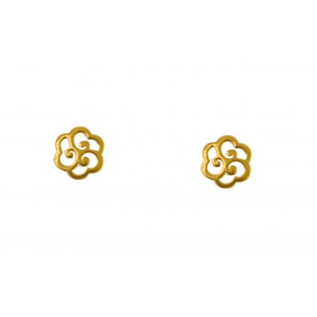 Pendientes Plata Flor