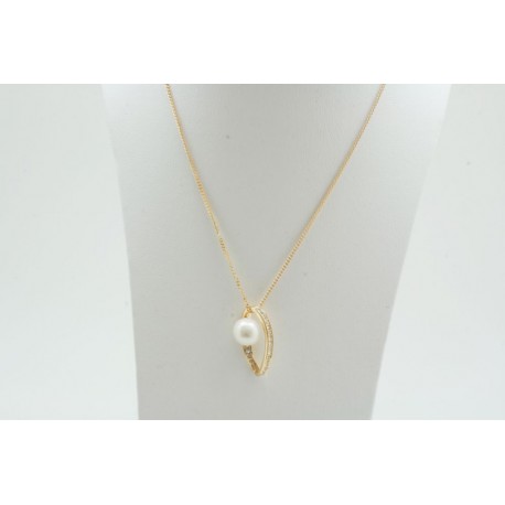 Cadena Dorada + Colgante Perla