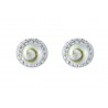 Pendiente Plata y Simil + Shell 10MM.