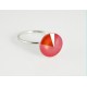 Anillo Plata Rodiada + Swarovski Naranja