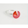 Anillo Plata Rodiada + Swarovski Naranja
