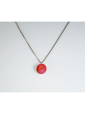 Cadena Plata + Colgante Swarovski Naranja