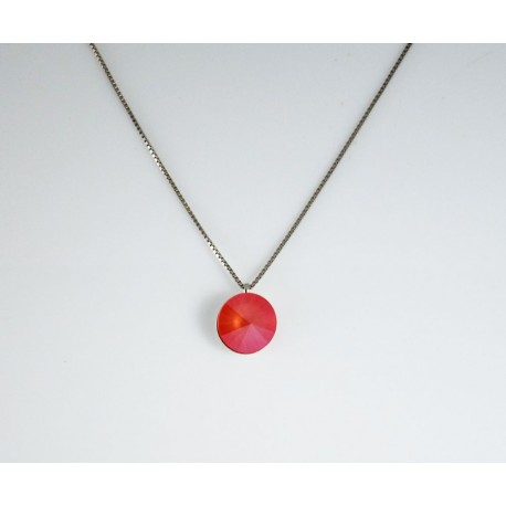 Cadena Plata + Colgante Swarovski Naranja