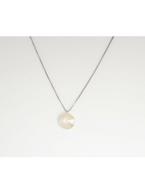 Cadena Plata + Colgante Swarovski Beige
