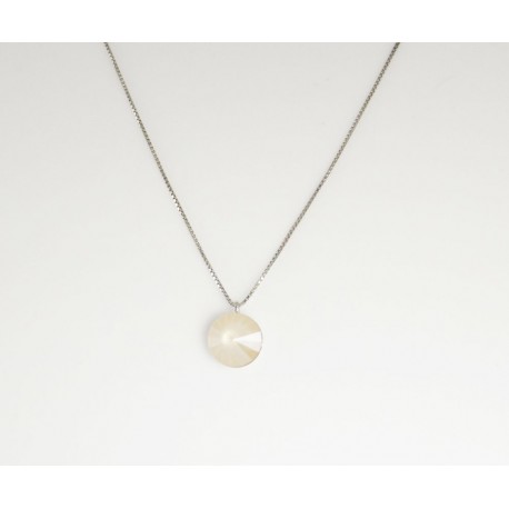 Cadena Plata + Colgante Swarovski Beige