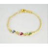 Pulsera Chpadao Oro + 3 Cristales Swarovski