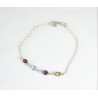 Pulsera Rodio + 4 Piezas Swarovski