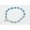 Pulsera Plata Con Swarovski Turquesa
