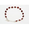 Pulsera Plata Con Swarovski Rojo