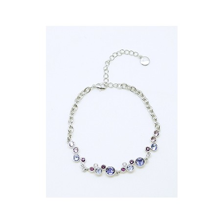 Pulsera Rodio + Swarovski Cristal Tonos Lilas