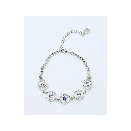 Pulsera Rodio + Swarovski Cristal Amatista