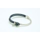 Pulsera Trenzada Color Azul + Motivo Swarovski