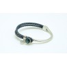 Pulsera Trenzada Color Azul + Motivo Swarovski