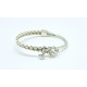 Pulsera Trenzada Color Blanca + Motivo Swarovski