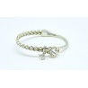 Pulsera Trenzada Color Blanca + Motivo Swarovski