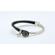 Pulsera Trenzada Color Negro + Motivo Swarovski
