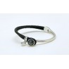 Pulsera Trenzada Color Negro + Motivo Swarovski