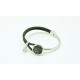 Pulsera Trenzada Color Negro + Motivo Swarovski