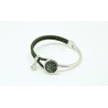 Pulsera Trenzada Color Negro + Motivo Swarovski