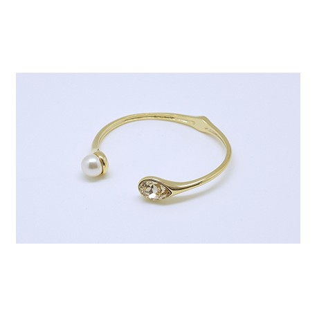 Pulsera Color gold + Perla Y Swarovski