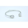 Pulsera Plateada + Perla Y Swarovski