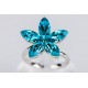 Anillo Swarovski Flor Turquesa