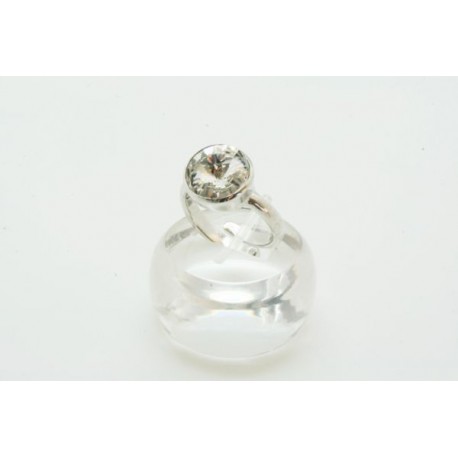 Anillo Rodio Con Piedra Cristal Swarovski
