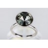 Anillo Rodio + Swarovski Black Diamond