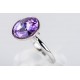 Anillo Rodio + Swarovski Llight Lavanda
