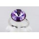 Anillo Rodio + Swarovski Llight Lavanda