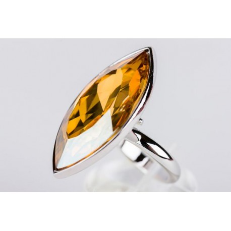 Anillo Rodio Ovalado + Swarovski G/Shadow