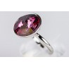 Anillo Rodio + Swarovski Rosa