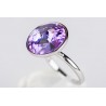 Anillo Rodio + Swarovski Lavanda