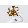 Anillo Rodio Flor + Swarovski G/Shadow