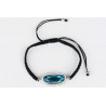 Pulsera Cordon Trenzado + Swarovski Aqua y Strass