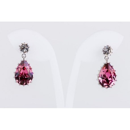 Pendiente Swarovski Cristal Anti Pink