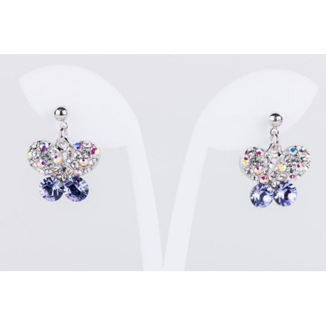 Pendiente Mariposa Swarovski Cristal Lavanda