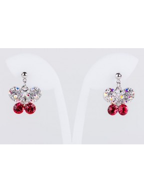 Pendiente Mariposa Swarovski Cristal Indian Pink