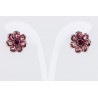 Pendiente Flor + Swarovski Cristal Rosa