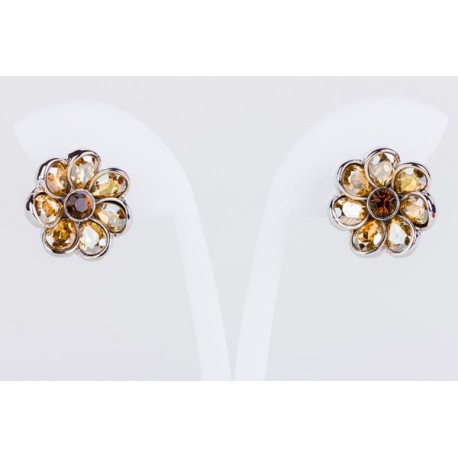 Pendiente Flor + Swarovski Cristal G/Shadow