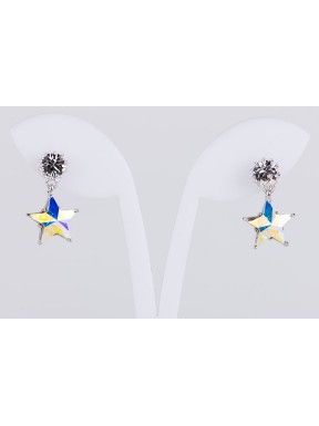 Pendiente Estrella + Swarovski Cristal aurora Boreal