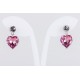 Pendiente Corazón + Swarovski Cristal Amatista