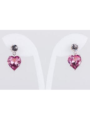 Pendiente Corazón + Swarovski Cristal Amatista