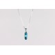 Cadena Plata + Colgante Swarovski Cristal Turquesa