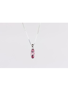 Cadena Plata + Colgante Swarovski Cristal Light Rose