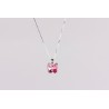 Cadena Plata + Colgante Swarovski Mariposa Cristal Rosa