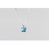 Cadena Plata + Colgante Swarovski Mariposa Cristal Celeste