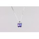 Cadena Plata + Colgante Swarovski Cristal Lavanda